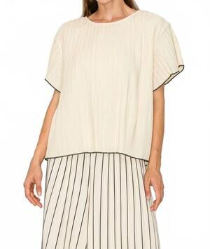 NEW JOH jessica pleated top in cream